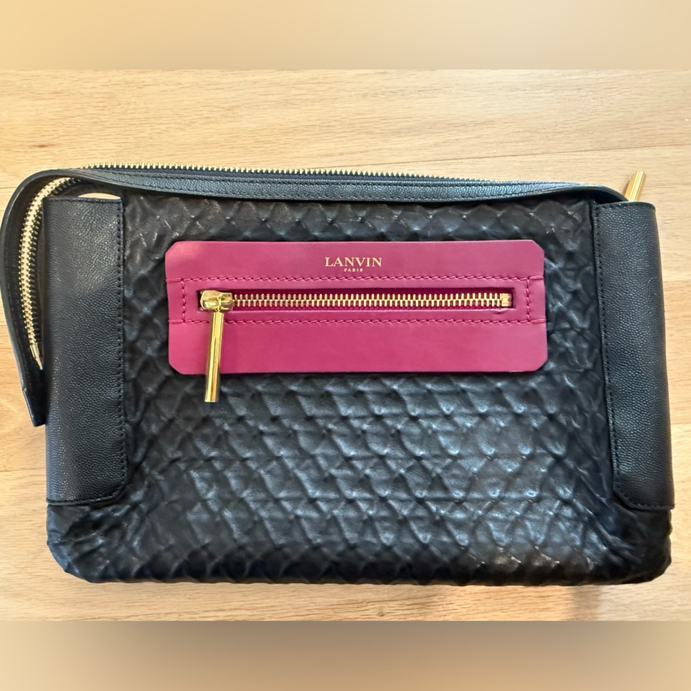 Lanvin Black and Pink Quilted Leather Women's Bag